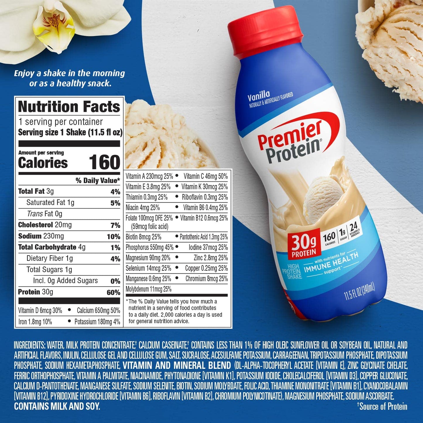 Premier Protein Shake 12-Pack - 30g Protein, 1g Sugar, 24 Vitamins & Minerals - 11.5oz Bottles - LIMITED STOCK!